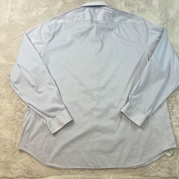 Michael Kors Slim Fit Travel Stretch Dress Shirt Mens Size 19 36/37 Grey - Picture 9 of 10